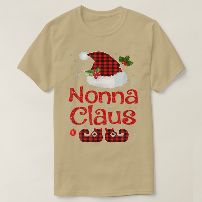 Nonna Santa Clause Hat WeihnachtsWeihnachtsfamilie T-Shirt (Design vorne)