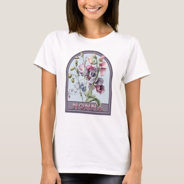Nonna Vintag Floral Großmutter T-Shirt (Vorderseite)