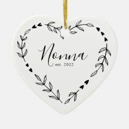 Nonna Year Est. Ornement en céramique de Noël
