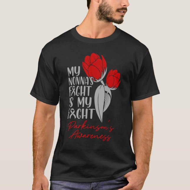Nonnas Kampf Mein Kampf Parkinson's Red Tulip T-Shirt (Vorderseite)