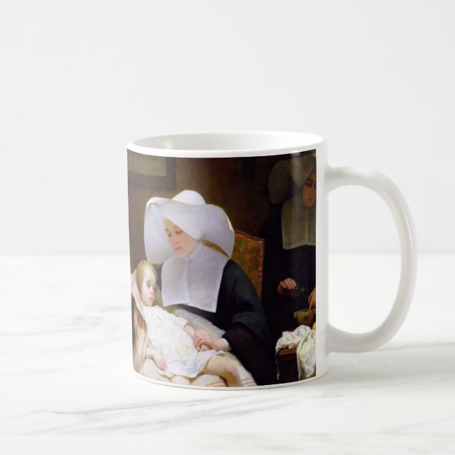 Nonne kümmerte sich für ein krankes Kind Kaffeetasse (Rechts)