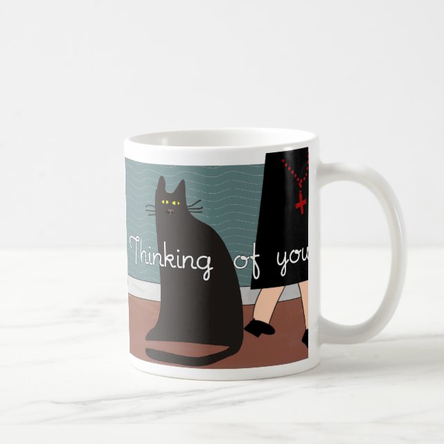 Nonnen "Denken Sie an Sie" Karten & Geschenke-Katz Kaffeetasse (Rechts)