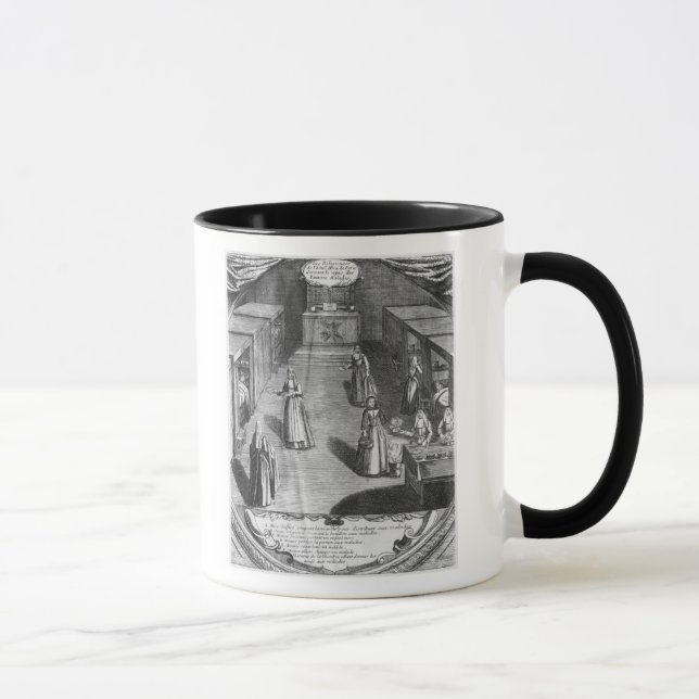Nonnen, die den Patienten Nahrung an dienen Tasse (Rechts)