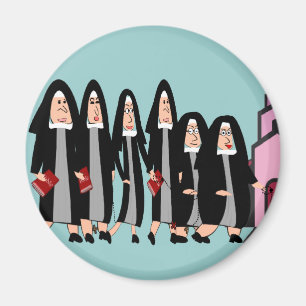 Nonnen ", die vorangehen zur Kirche " Magnet