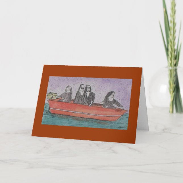 Nonnen in einem Boot Karte (Vorderseite)