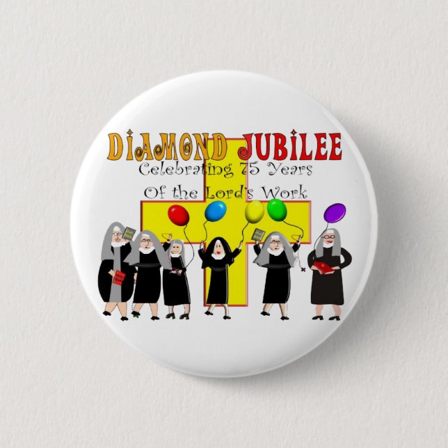 Nonnen-Jubliäum-75. Dienstjahr Button (Vorderseite)