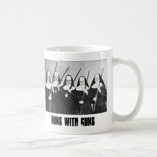 Nonnen mit der Gewehr-Kaffee-Tasse Kaffeetasse (Rechts)