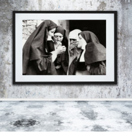 Nonnen Rauchen Vintage Fotografie 10x8in Poster