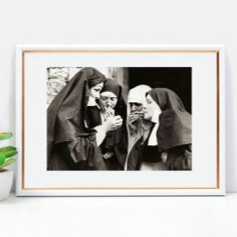 Nonnen Rauchen Vintage Fotografie 12x8in Poster