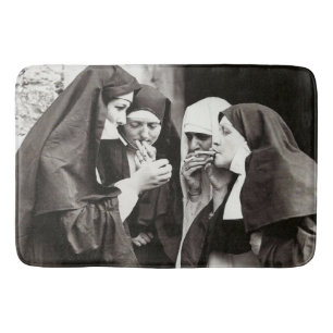 Nonnen Rauchen Vintage Fotografie Badematte