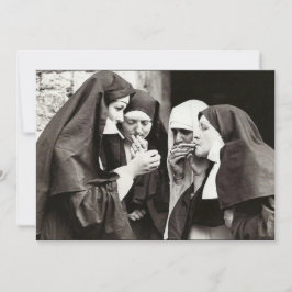 Nonnen Rauchen Vintage Fotografie Einladung