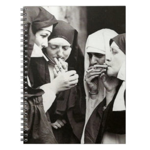 Nonnen Rauchen Vintage Fotografie Notizblock