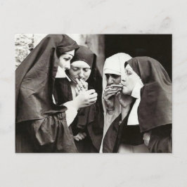 Nonnen Rauchen Vintage Fotografie Postkarte