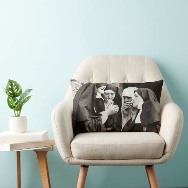 Nonnen Rauchen Vintages Foto Lendenkissen (Stuhl )