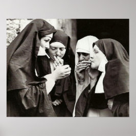 Nonnen Rauchen Vintages Foto Poster