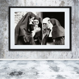 Nonnen Vintages Rauchen Fotodruck