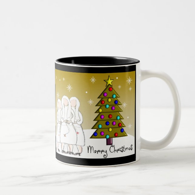 Nonnen Weihnachtskarten und Geschenke Künstlerisch Zweifarbige Tasse (Rechts)