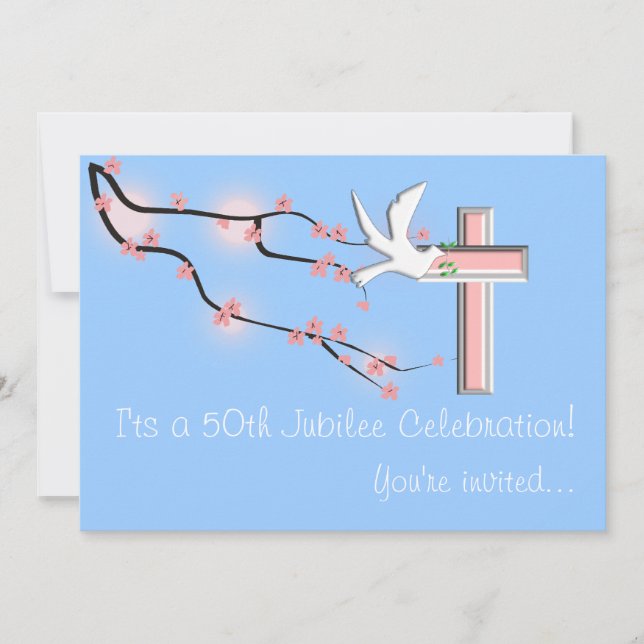 Nonnes 50e anniversaire Invitations Bleu (Devant)