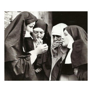 Nonnes fument Photographie vintage