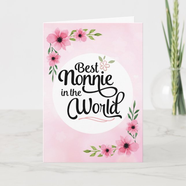 Nonnie Birthday - Die beste Nonna der Welt Karte (Vorderseite)