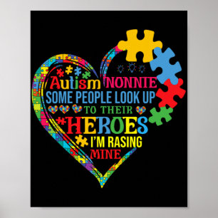 Nonnie Raising Hero Mütter Day Autismus Nonnie Fam Poster
