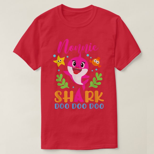 Nonnie Shark Nonnie Shark Lover Familienmütter Da T-Shirt (Design vorne)