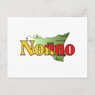 Nonno avec carte de la Sicile