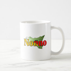 Nonno mit Karte von Sizilien Kaffeetasse