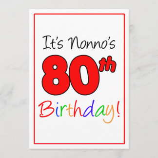 Nonno's 80. Geburtstagsparty Einladung