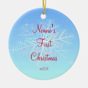 Nonnos erste Weihnachtsschneeflocke-Verzierung Keramik Ornament