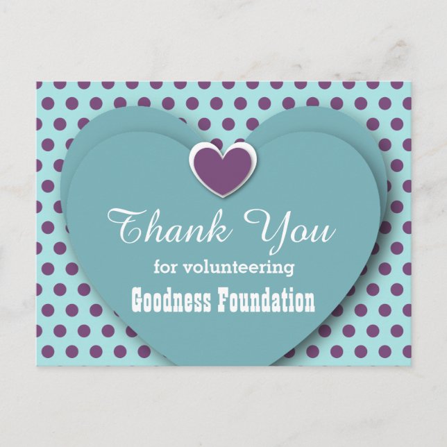 NONPROFIT Vielen Dank Herz Dots B06 AQUA Postkarte (Vorderseite)