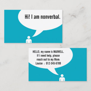 NONVERBAL-Sprechblase Visitenkarte