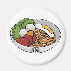 Noodle-Cartoon-Abbildung Magnet