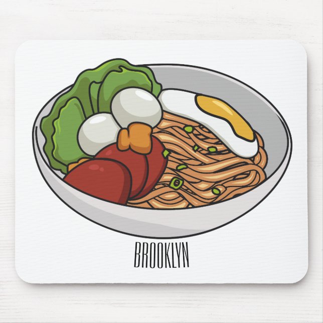 Noodle-Cartoon-Abbildung Mousepad (Vorne)