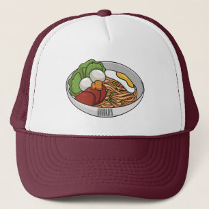 Noodle-Cartoon-Abbildung Truckerkappe