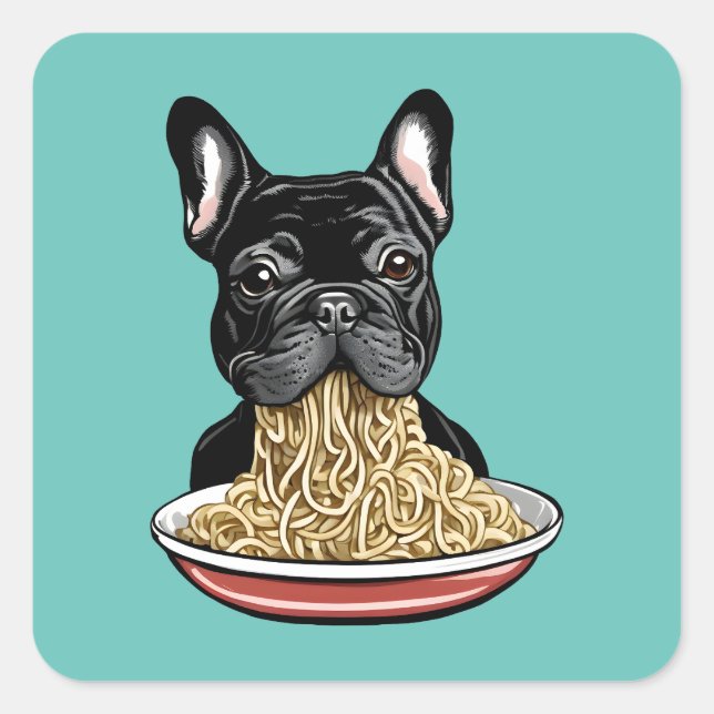Noodle Eater Quadratischer Aufkleber (Vorderseite)