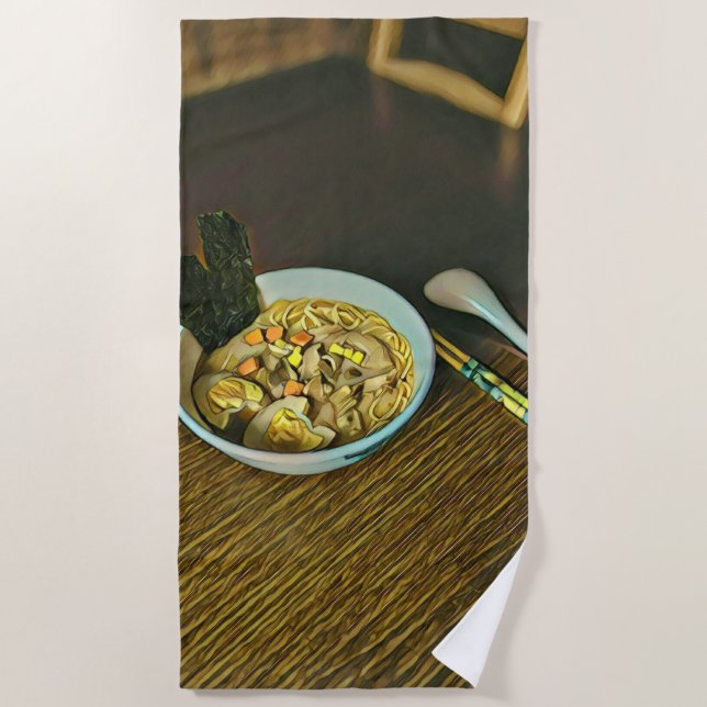Noodle Liebesdesign Strandtuch (Vorderseite)