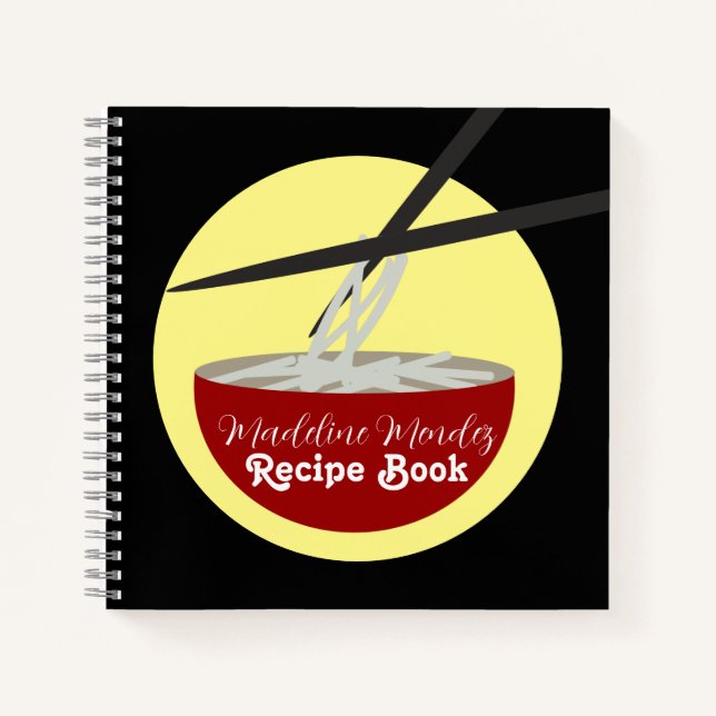 Noodles Food Koch Cook Rezept Notebook Notizbuch (Vorderseite)