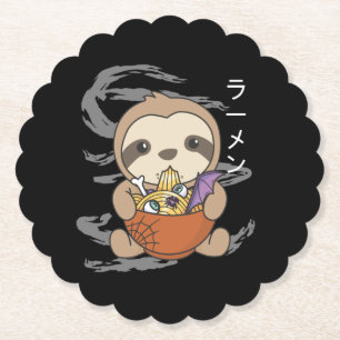 Noodles Japanese Noodles Halloween Sloth Ramen Untersetzer
