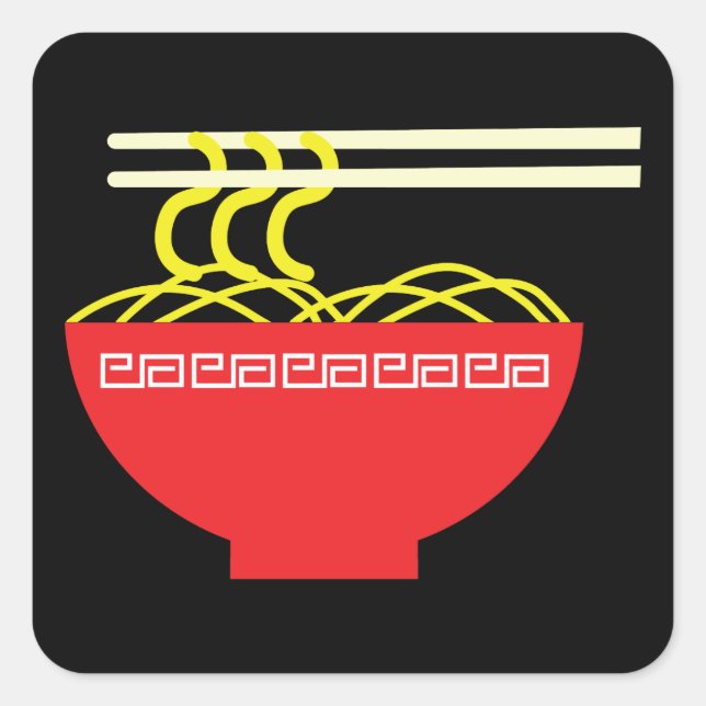 Noodles Quadratischer Aufkleber (Vorderseite)