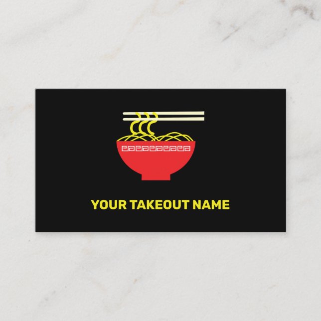 Noodles Takeout Feinschmecker Minimalistisch Visitenkarte (Vorderseite)