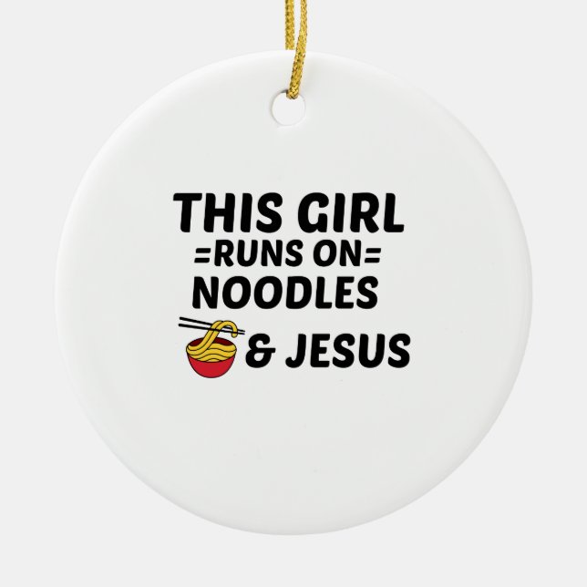 NOODLES UND JESUS KERAMIK ORNAMENT (Vorne)