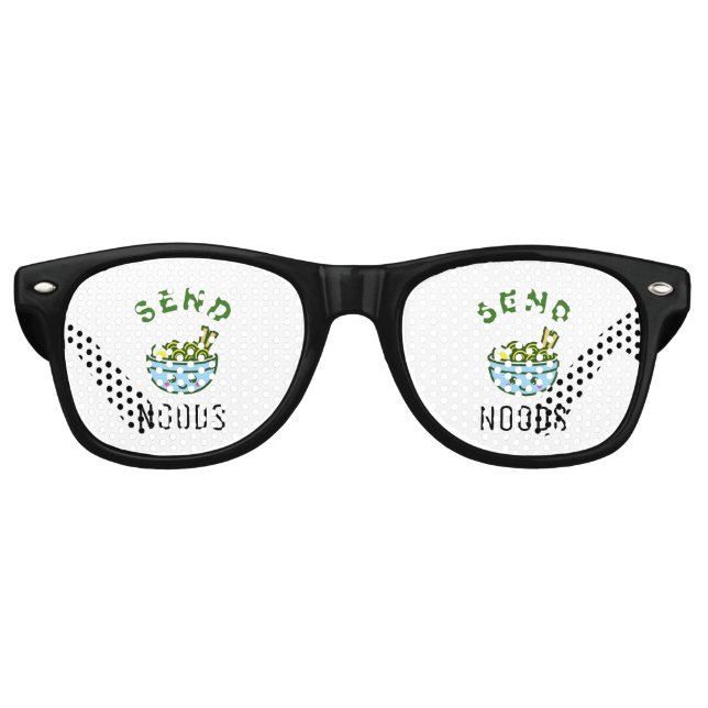 Noods Funny Pun Kawaii Ramen Noodles senden Partybrille (Vorderseite)