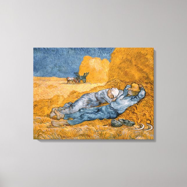 Noon - Erholung von Arbeit von Vincent Van Gogh Leinwanddruck (Vorderseite)