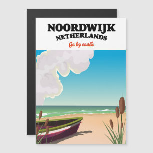 Noordwijk Netherlands travel poster Magnetkarte