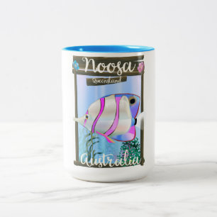 Noosa Australia Vintage Reiseplakat Zweifarbige Tasse