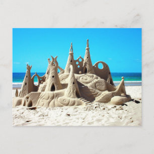 Noosa Beach Sandcastle Postcard Postkarte