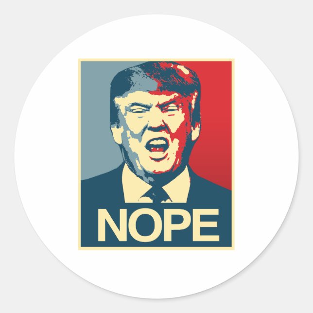 NOPE - Anti-Trump-Poster - Anti-Trump - Runder Aufkleber (Vorderseite)