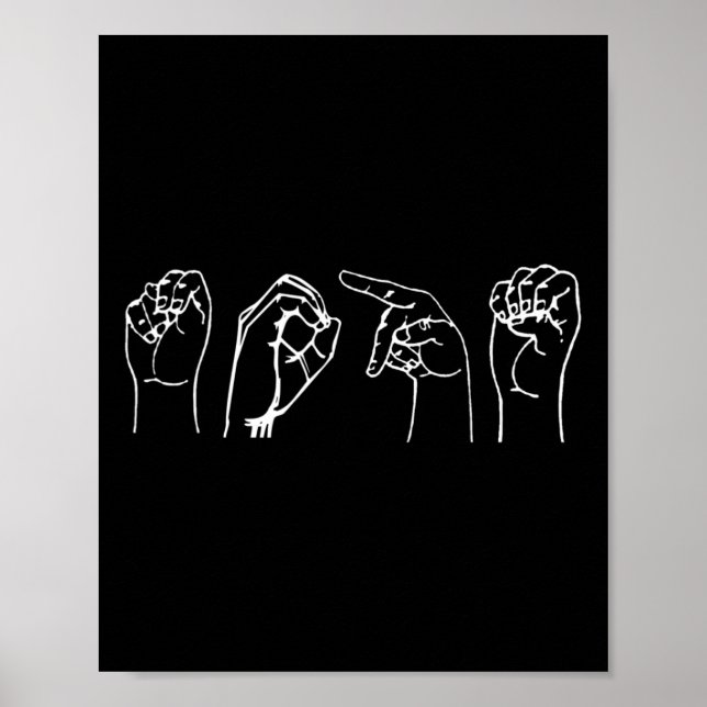 Nope ASL Pro Deaf Awareness Sign Language Interpre Poster (Vorne)