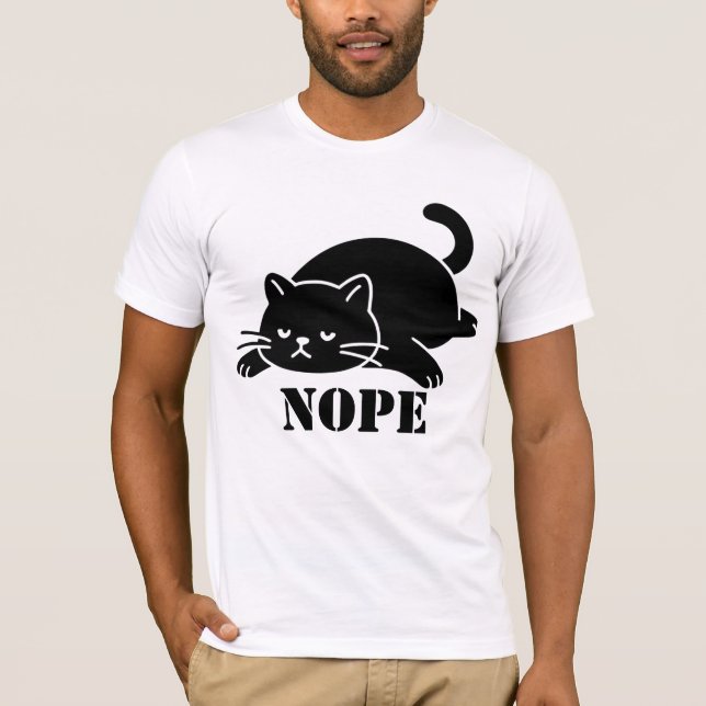 NOPE Cat Funny T Shirt for Cat Lovers (Vorderseite)